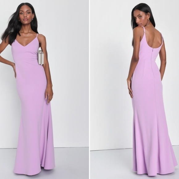 LULU's Prom Bridesmaid Modern Sexy Chic Lavender Mermaid Maxi Dress NWOT - Picture 1 of 3